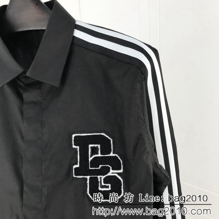 DＧ杜嘉班納 18ss秋冬新款 胸口刺繡毛巾布DG字母 織帶拼接襯衣 ydi1104